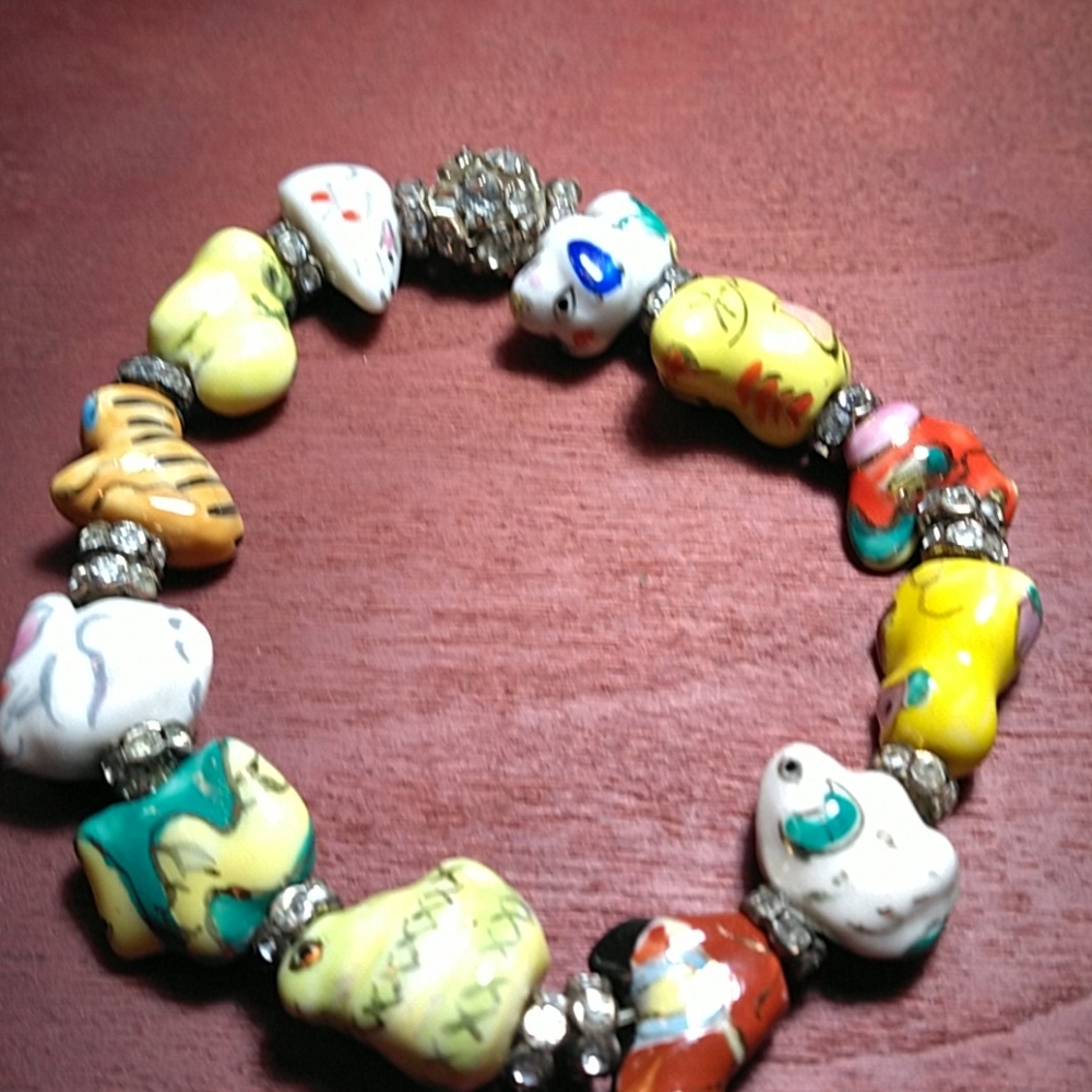 Chinese Astrology Hand Painted Stretchy bracelet